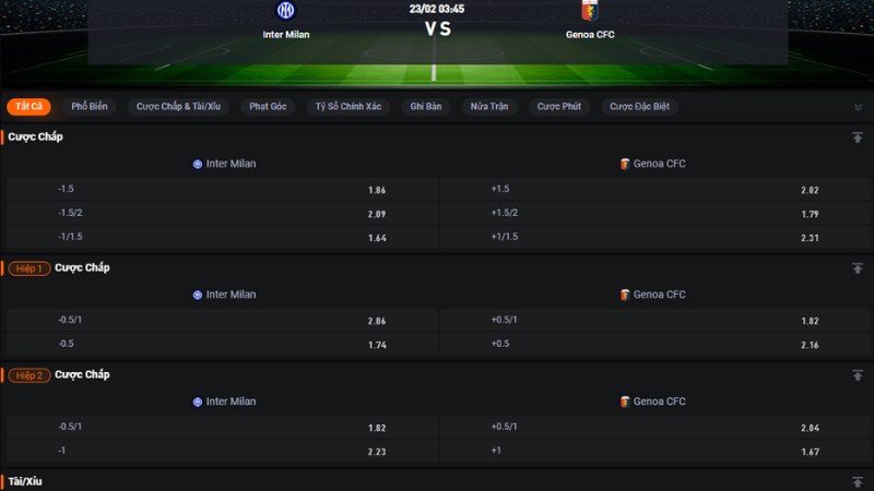 Inter vs Genoa