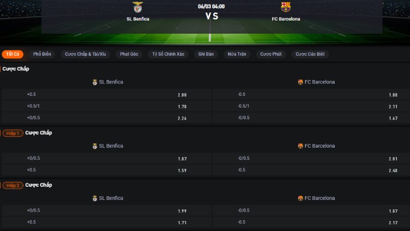 Benfica vs Barcelona