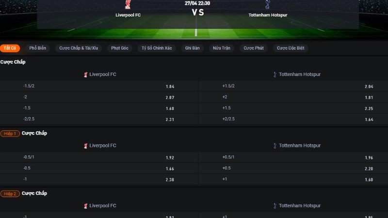 Liverpool vs Tottenham