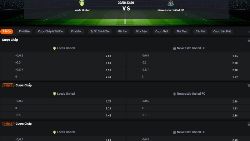 Leeds United vs Newcastle